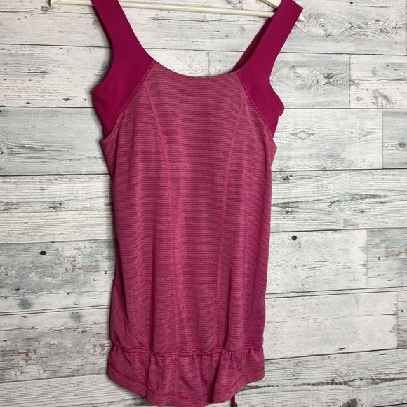🍋🍋 Lululemon Pink Adjustable Bottom Tank Top Size 6 - Picture 6 of 10